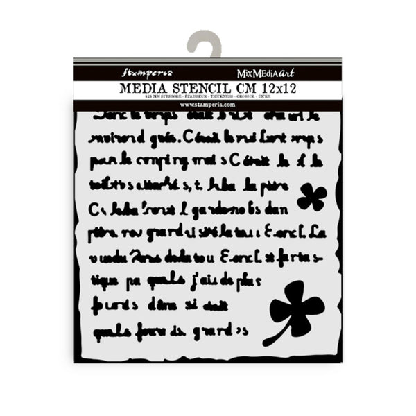 Stamperia, Thick Stencil 4.72"X 4.72", Art Of Travelling, Handmade Letter (KSTDS03)