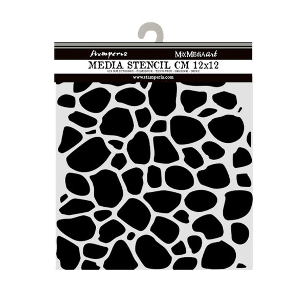 Stamperia, Thick Stencil 4.72"X 4.72", Hidden Grove, Stone Pattern (KSTDS30)