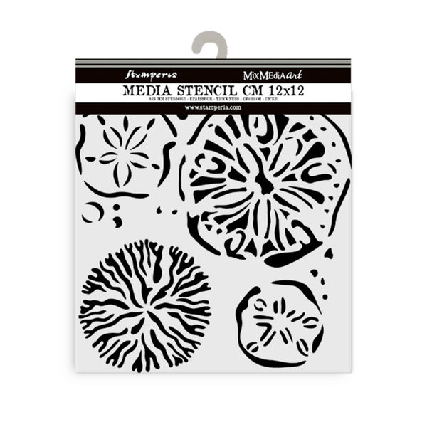 Stamperia, Thick Stencil 4.72"X 4.72", Silent Sea, Sponges (KSTDS38)