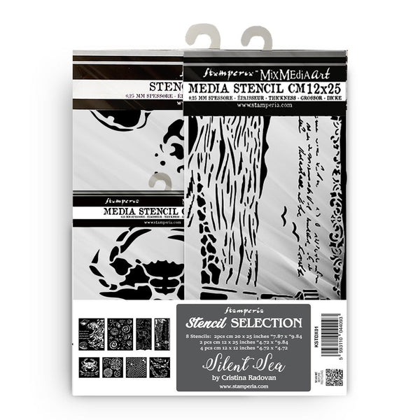 Stamperia Stencil Assortment, Silent Sea (8 Stencils)