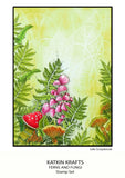 Katkin Krafts, 6"x8" Clear Stamps Set, Ferns and Fungi