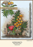 Katkin Krafts, 6"x8" Clear Stamps Set, Ferns and Fungi