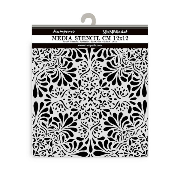 Stamperia, Thick Stencil 4.72"X 4.72", Lace (KSTDS26)
