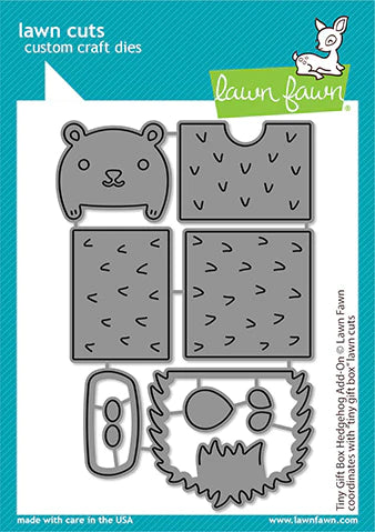 Lawn Fawn, Lawn Cuts Custom Craft Die, Tiny Gift Box Hedgehog Add-On (LF2439)