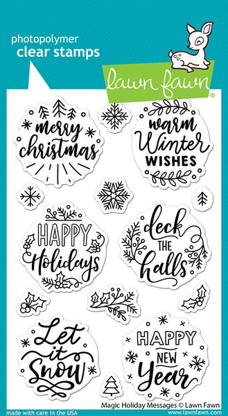 Lawn Fawn, Clear Stamps 4"X6", Magic Holiday Messages (LF2676)