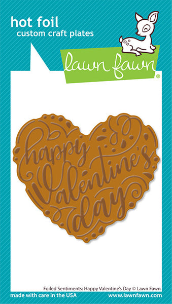 Lawn Fawn, Hot Foil Plate, Foiled Sentiments: Happy Valentine's (LF3321)