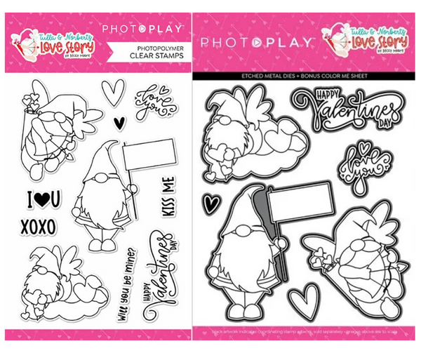 Photo Play Photopolymer Stamp & Etched Thinlits Dies Combo, Love Story