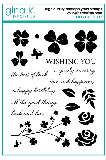 Gina K. Designs, 6" x 8" Clear Stamps, Luck and Love
