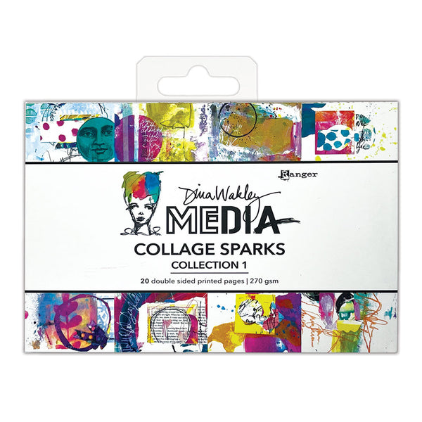 Dina Wakley Media Collage Sparks 6"X4" 20/Pkg, Collection 1