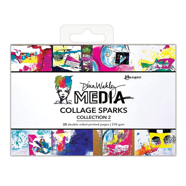Dina Wakley Media Collage Sparks 6"X4" 20/Pkg, Collection 2