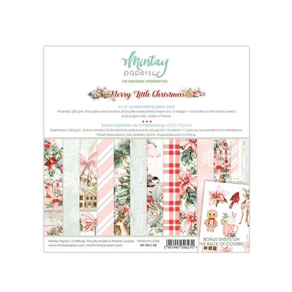 Mintay Papers, 6X6 Paper Pad, Merry Little Christmas