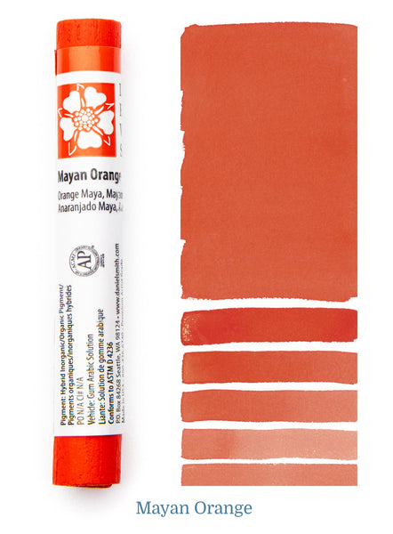 Daniel Smith, Pure Pigment (No Wax), Watercolor Stick, Mayan Orange