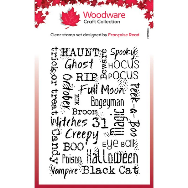 Woodware Clear 3"x4" Stamps, Mini Halloween Background