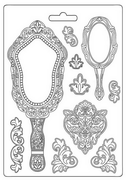 Stamperia, Soft Maxi Mould A5, Rose Parfum, Mirrors
