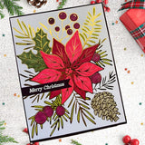 Spellbinders, Stencil & Die Bundle, The Glimmer for the Holidays Collection, Glimmer Hot Foil Plate and Stencil Bundle, Full Bloom Poinsettia (BD-0774)