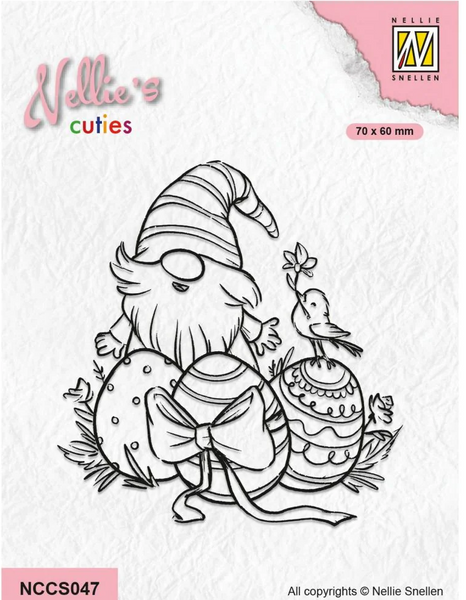 Nellie's Choice, Nellie's Cuties, Clear Stamp, Easter Gnome with Little Birdy