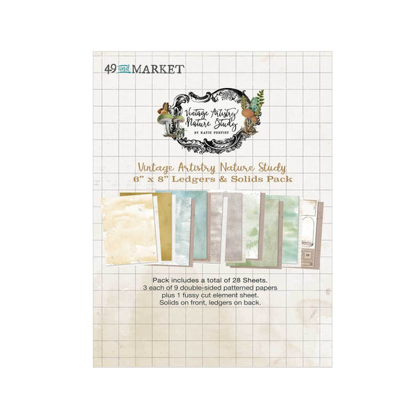 49 And Market, Vintage Artistry Collection Pack 6"X8", Nature Study Ledgers & Solids (NS-41695)