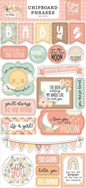 Echo Park Paper, Our Baby Girl Chipboard 6"X13", Phrases
