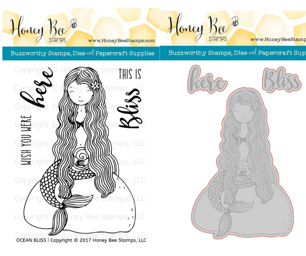 Honey Bee Stamps, 3"X4" Clear Stamps & Dies Combo, Ocean Bliss