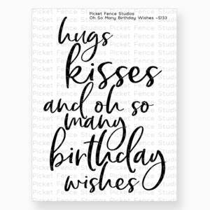 Picket Fence Studios 3"X4" Clear Stamp Set, Oh So Many Birthday Wishes