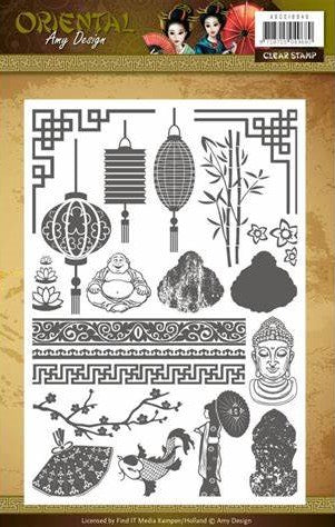 Find It Trading Amy Design Clear Stamps, Oriental