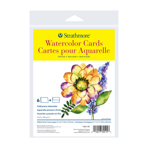 Strathmore, Watercolor Cards and Envelopes Set, 5" x 6.875", 300 Series Cold Press (6 of Each)