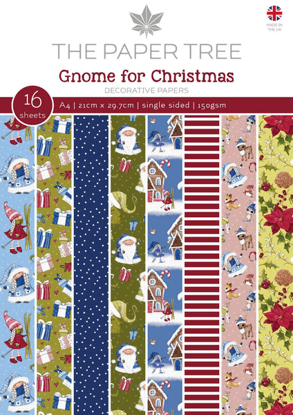 The Paper Tree, Gnome for Christmas, A4 Backing Papers