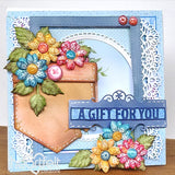Heartfelt Creations, Buttons and Blooms Collection, Stamps & Dies Combo, Patchwork Pocket & Patterns