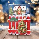 Katy Sue, Christmas Garden Picket Fence, Card Making Kit