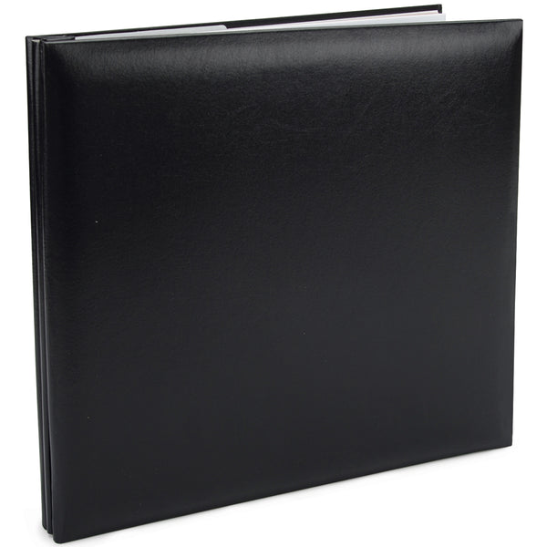 Pioneer Snapload Leatherette Post Bound Scrapbook Album 12"X12"-Black
