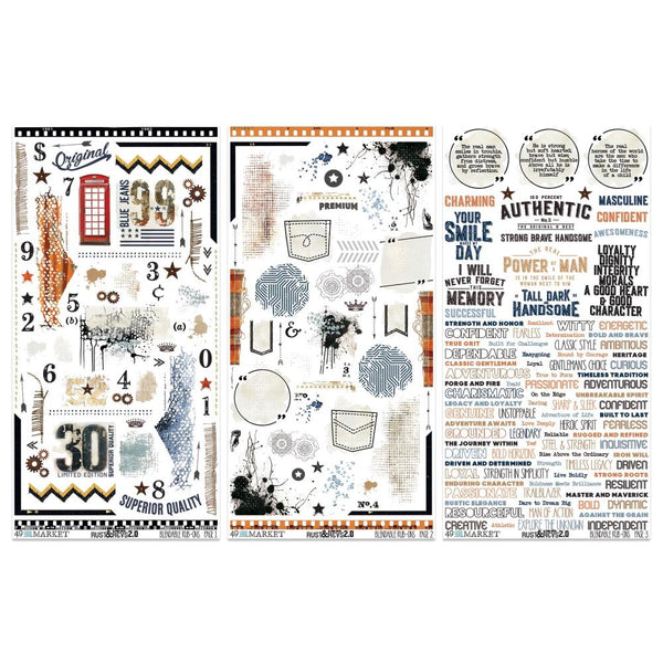 49 And Market Rub-On Transfer Set 6"X12", Rust & Revs 2.0 (RR2-31522)