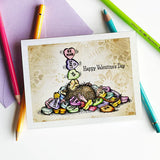 Spellbinders, House Mouse Cling Rubber Stamp, Candy Hearts (RSC-022)