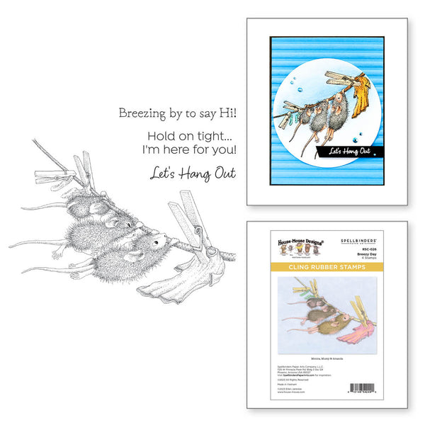 Spellbinders, House Mouse Cling Rubber Stamp, Breezy Day, Spring Has Sprung (RSC-026)