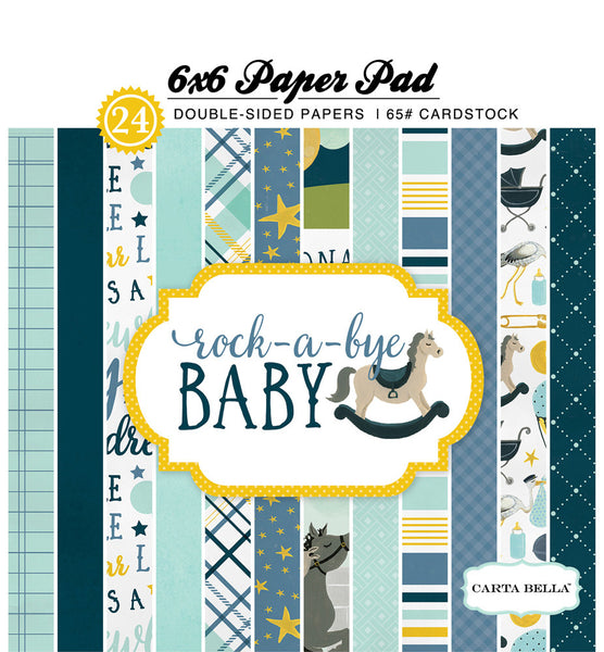 Carta Bella, Double-Sided Paper Pad 6"X6" 24/Pkg, Rock-A-Bye Baby, 12 Designs/2 Each