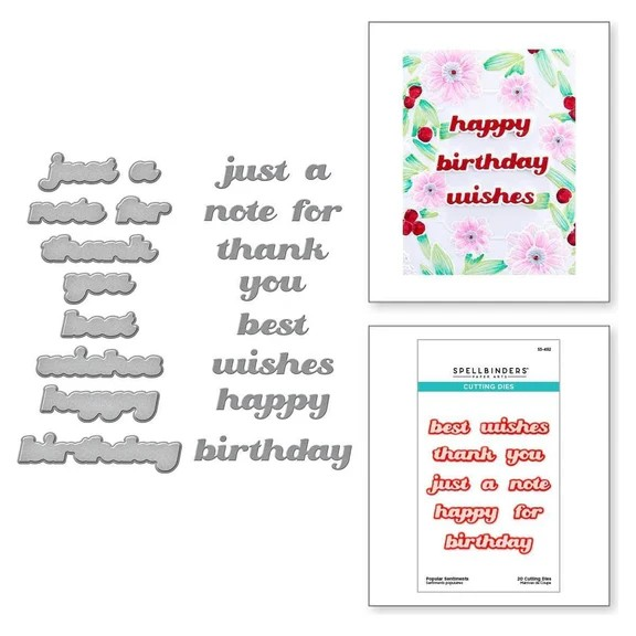Spellbinders, Etched Dies, Popular Sentiments (S3-492)