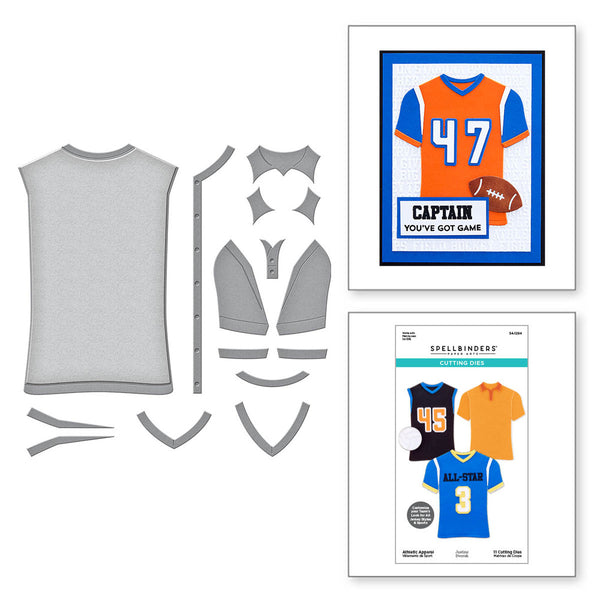 Spellbinders Etched Dies, Game Days Collection By Justine Dvorak, Athletic Apparel (S4-1294)