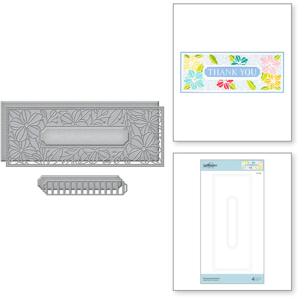 Spellbinders Etched Dies, Blossoming Slimline (S5-450)