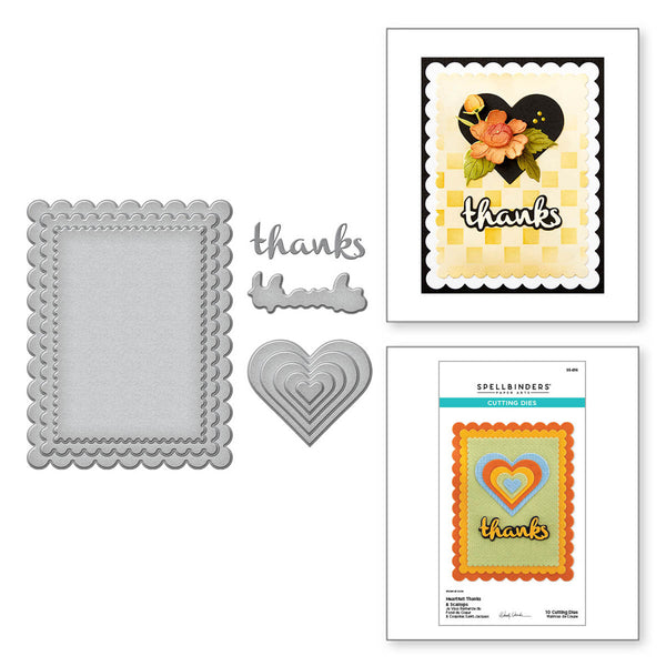 Spellbinders Etched Dies From The Garden Collection By Wendy Vecchi, Heartfelt Thanks & Scallops (S5-616)