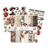 ScrapBoys, 8"X8" Double-Sided Paper Pad, Lady in Red