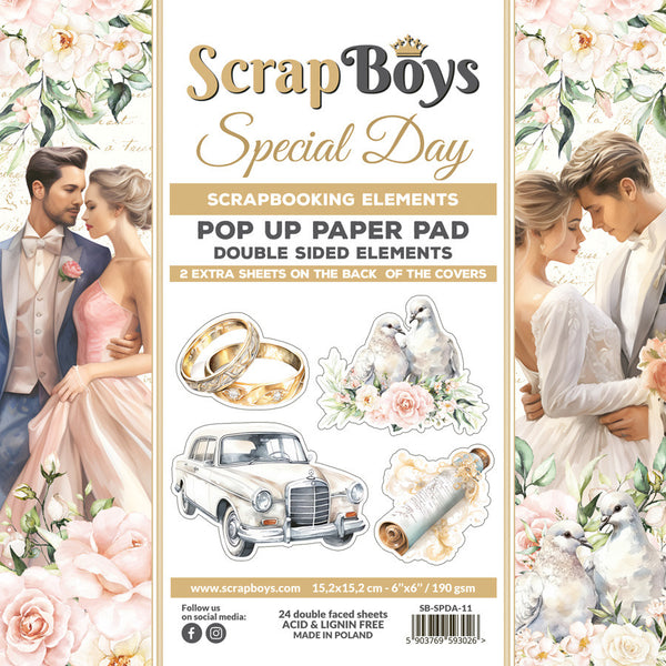 ScrapBoys, 6"X6" Pop Up Paper Pad, Special Day