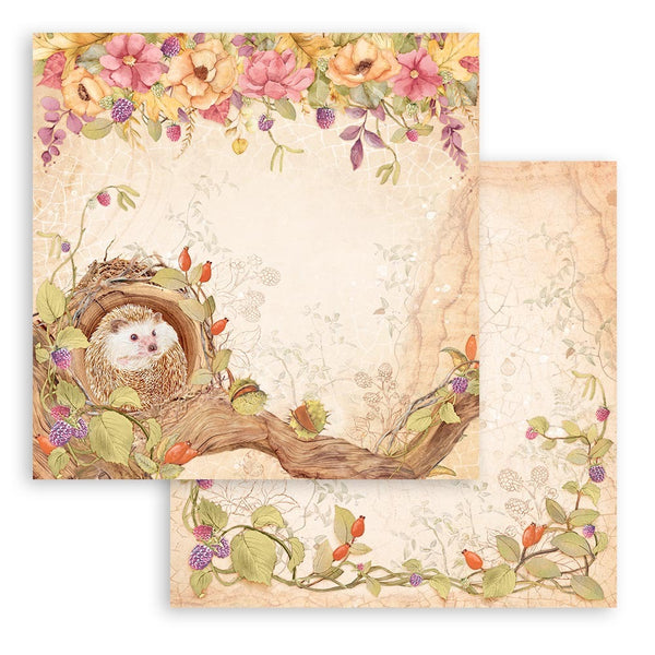 Stamperia Double-Sided Cardstock 12"X12", Woodland, Hedgehog