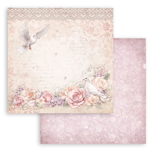 Stamperia Double-Sided Cardstock 12"X12", Romance Forever, Dove