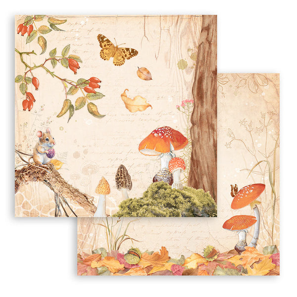 Stamperia Double-Sided Cardstock 12"X12", Woodland, Mushroom