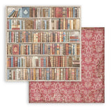 Stamperia Backgrounds Double-Sided Paper Pad 12"X12" 10/Pkg, Vintage Library, 10 Designs/1 Each