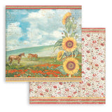 Stamperia Double-Sided Paper Pad 12"x12" 10/Pkg, Sunflower Art