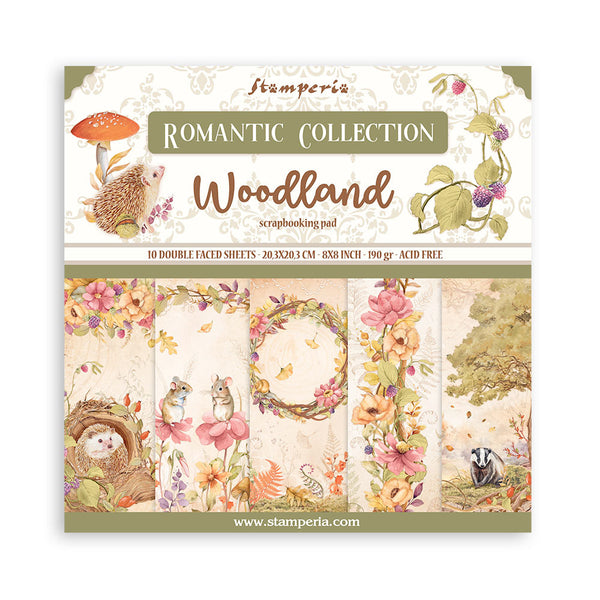 Stamperia Double-Sided Paper Pad 8"X8" 10/Pkg, Woodland
