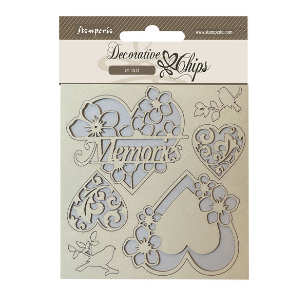Stamperia Decorative Chips 5.5"X5.5", Blue Land, Memories (SCB175)