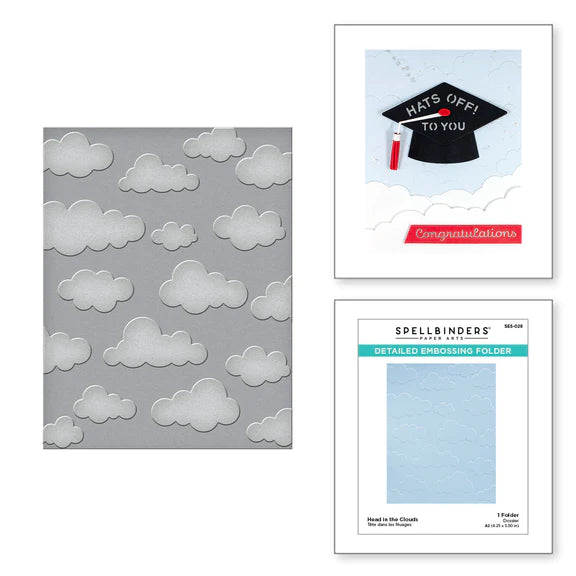 Spellbinders Embossing Folder, Head In The Clouds From The Open Road Collection (SES-028)