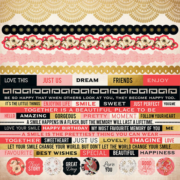 Kaisercraft, Hanami Garden Collection, Sticker Sheet