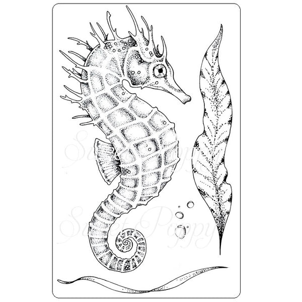Sweet Poppy Stencil: A6 Stamp, Seahorse